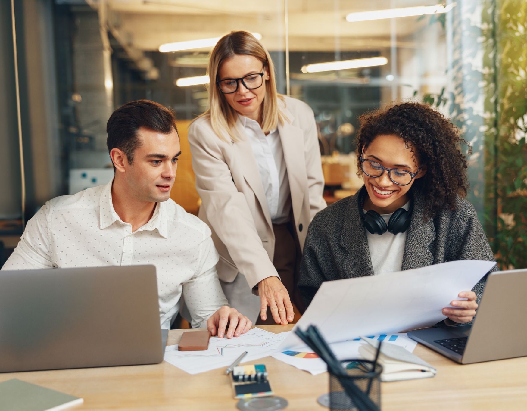RCM experts looking over medical billing records